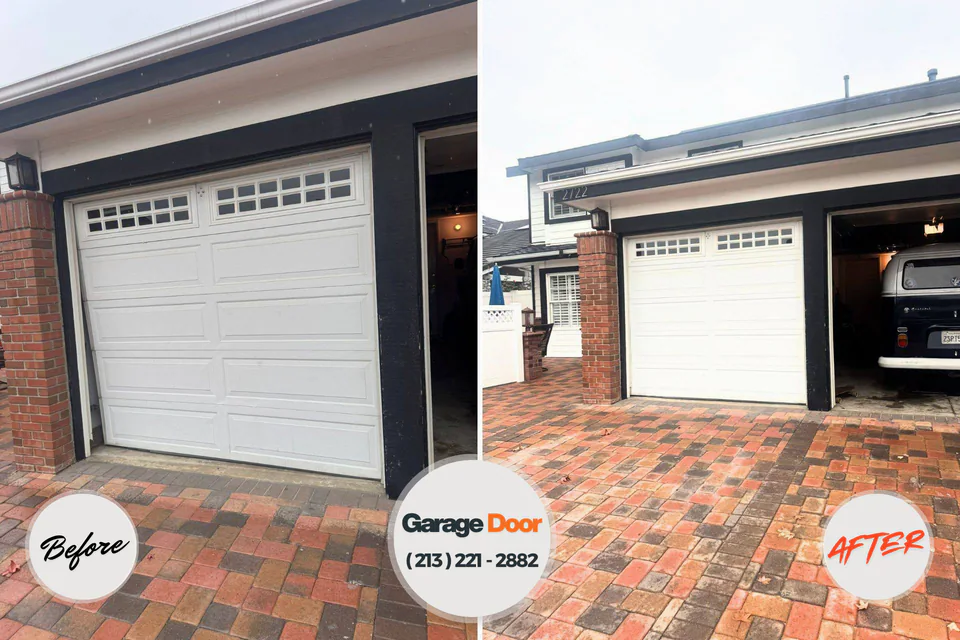 Before and after: garage door repair Aumsville, OR